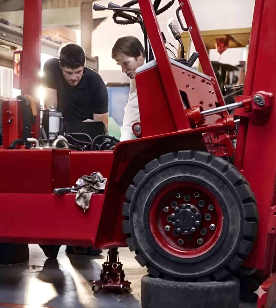 Engine repair, mechanical work, and team collaboration in a professional workshop setting.