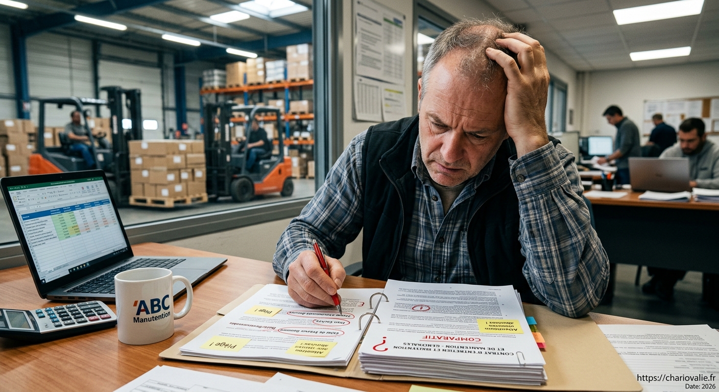 Contrat entretien manutention : comparatif & pièges à éviter 2 Comparatif contrat entretien manutention : expert vérifiant les clauses abusives