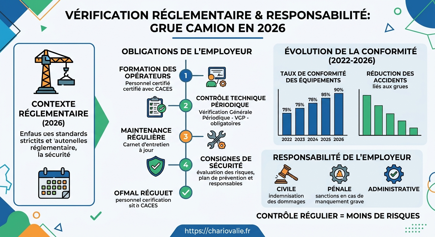 Graphique du taux de conformité des grues et accidents du travail liés au contrôle réglementaire