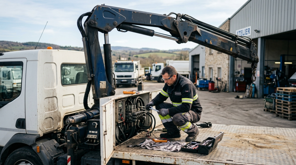 Dépannage de Grues Auxiliaires & Bras de Levage – Toutes Marques