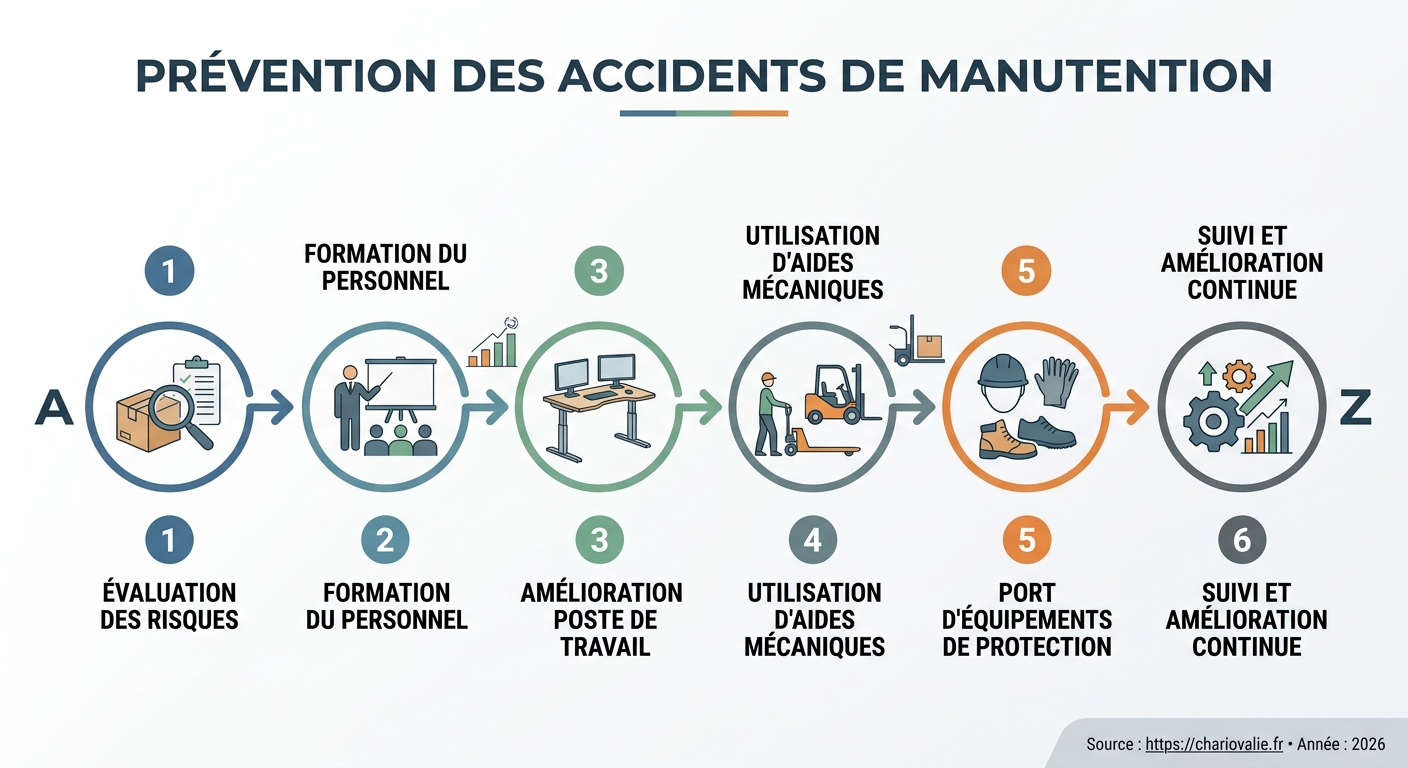 Workflow 2026 pour la prévention des accidents de manutention