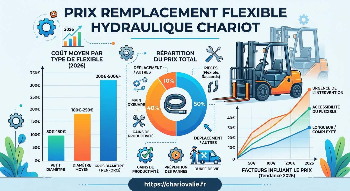 Prix remplacement flexible hydraulique chariot élévateur 4 Comparaison coûts remplacement flexibles hydrauliques par type de chariot élévateur