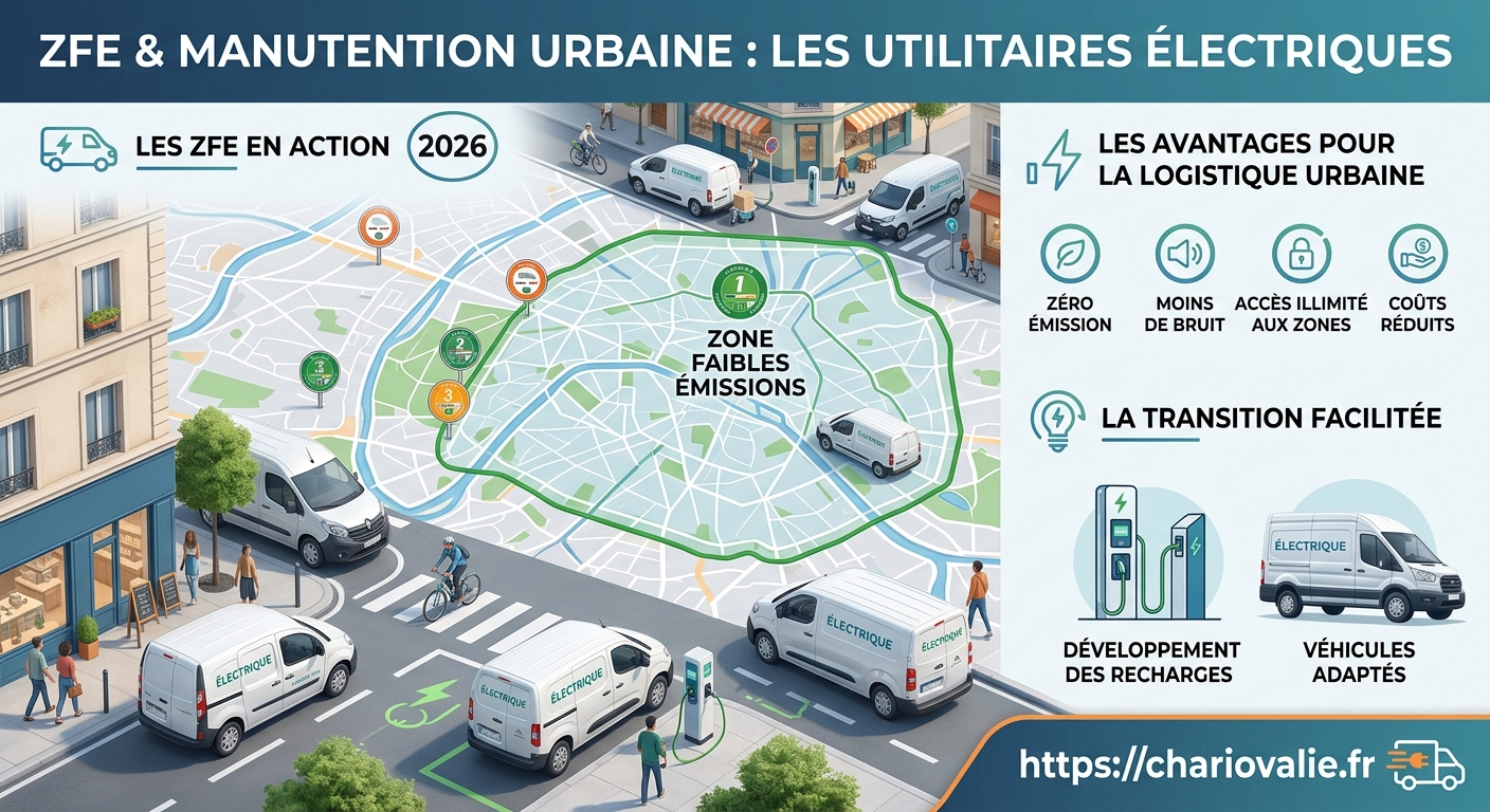 Passage aux utilitaires électriques en ZFE pour la manutention urbaine en 4 étapes