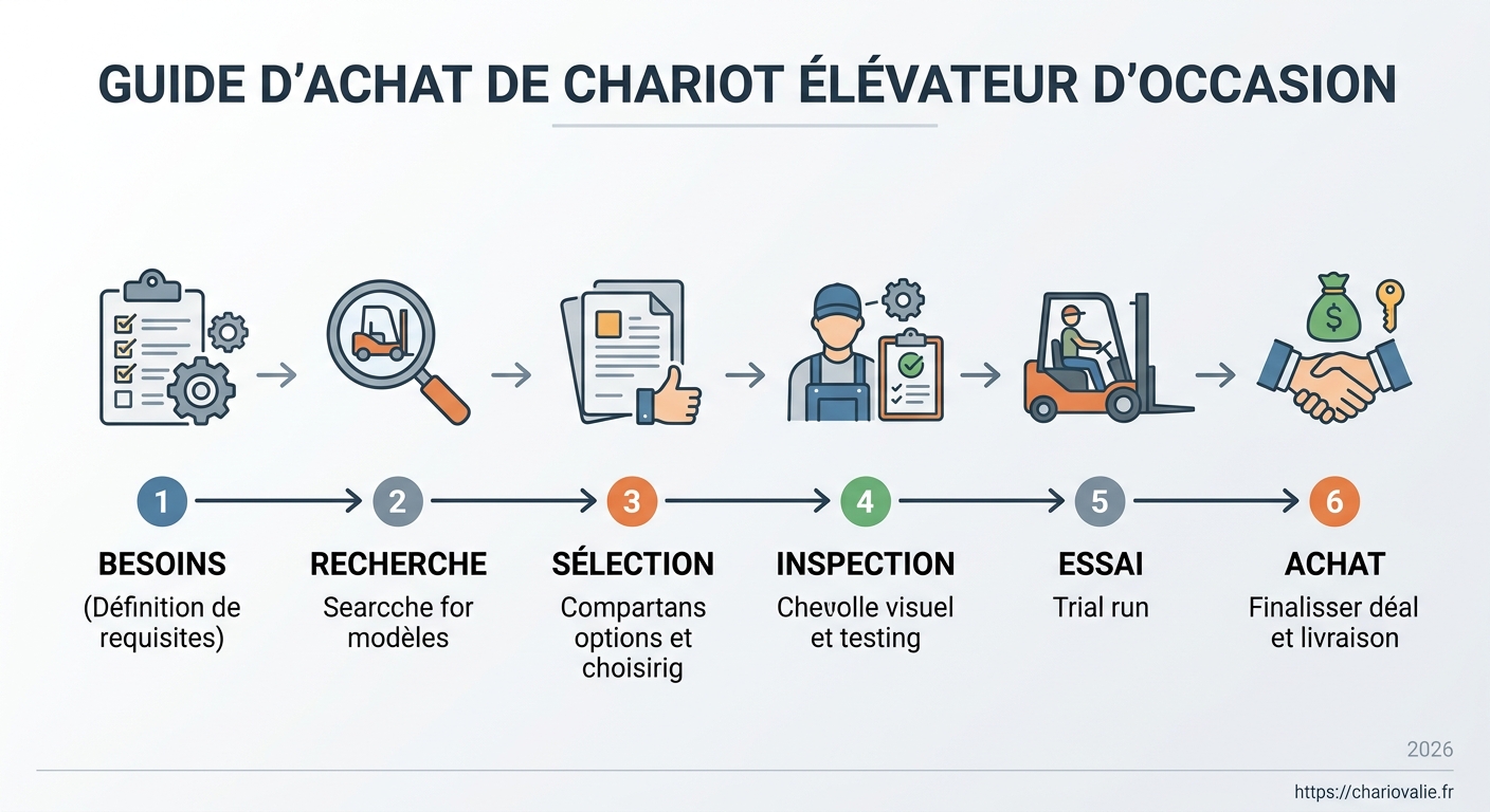 Schéma de processus pour acheter un chariot élévateur d'occasion