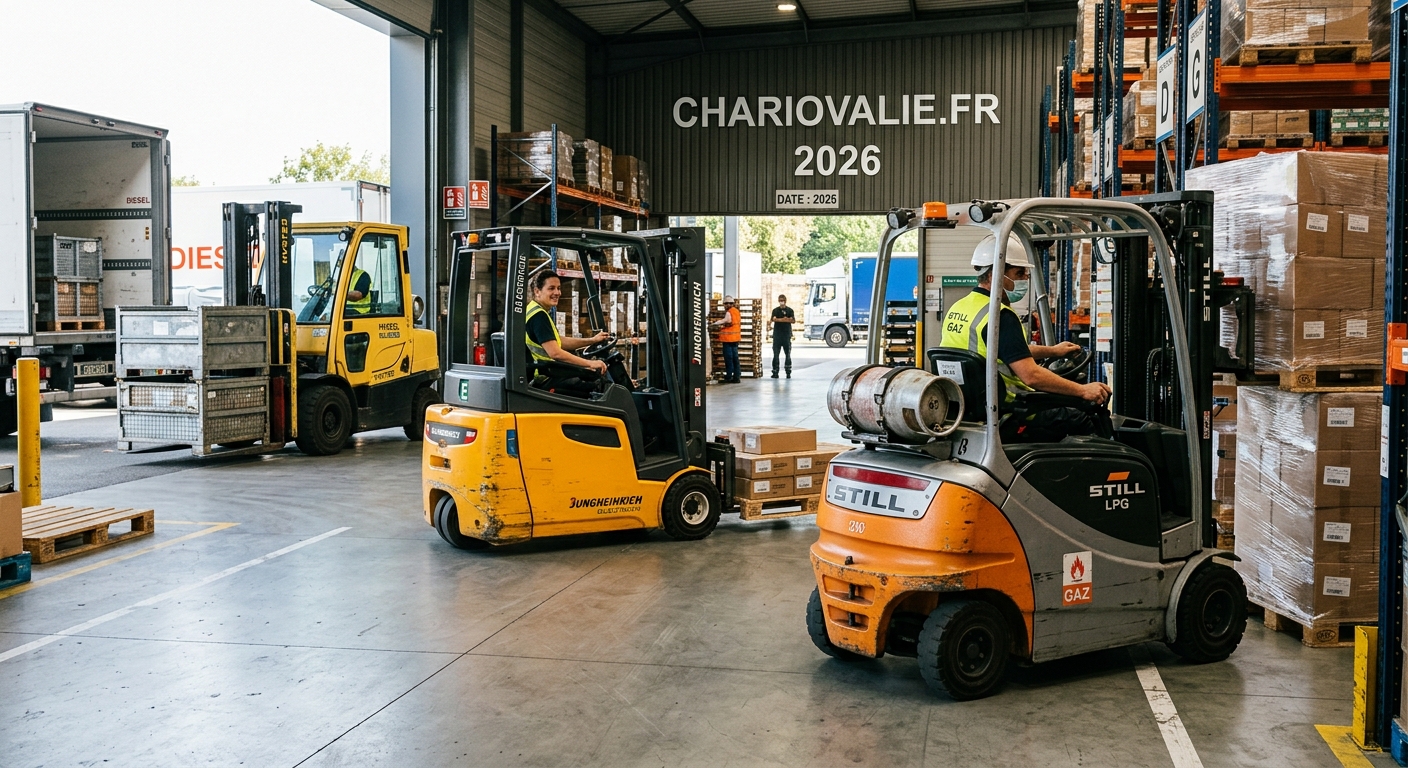 Comparatif de chariots élévateurs gaz, diesel et électrique en entrepôt