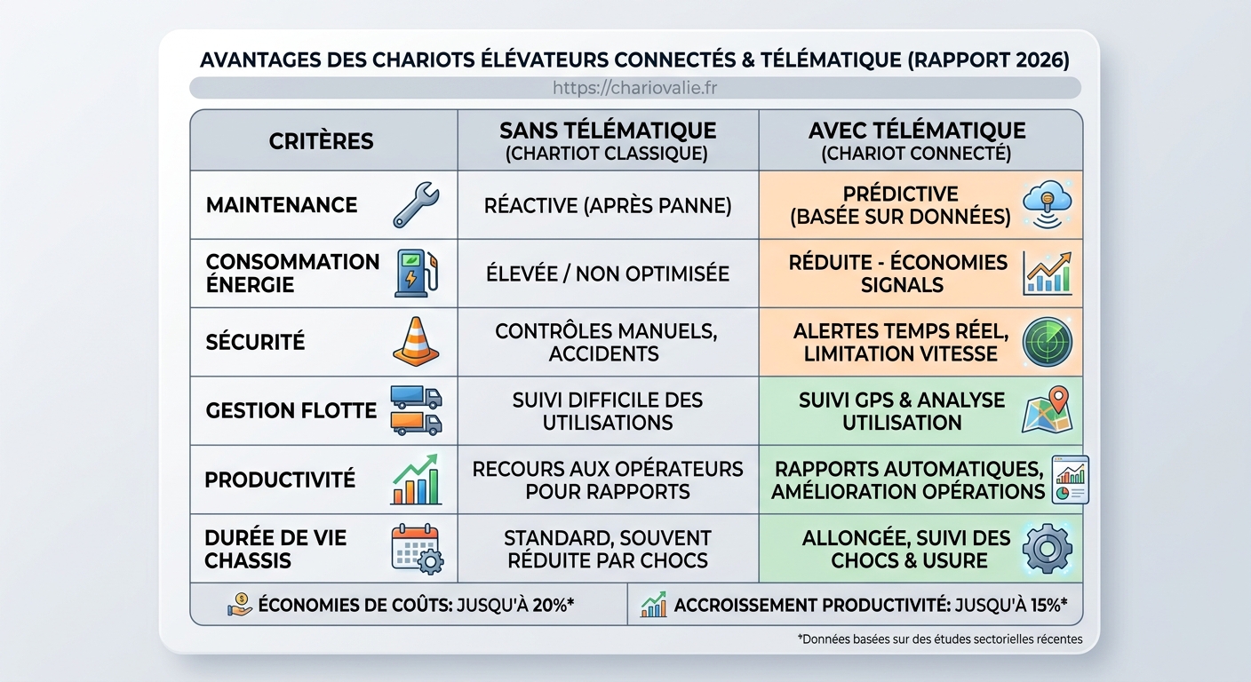 Comparatif solutions télématique pour chariots élévateurs connectés