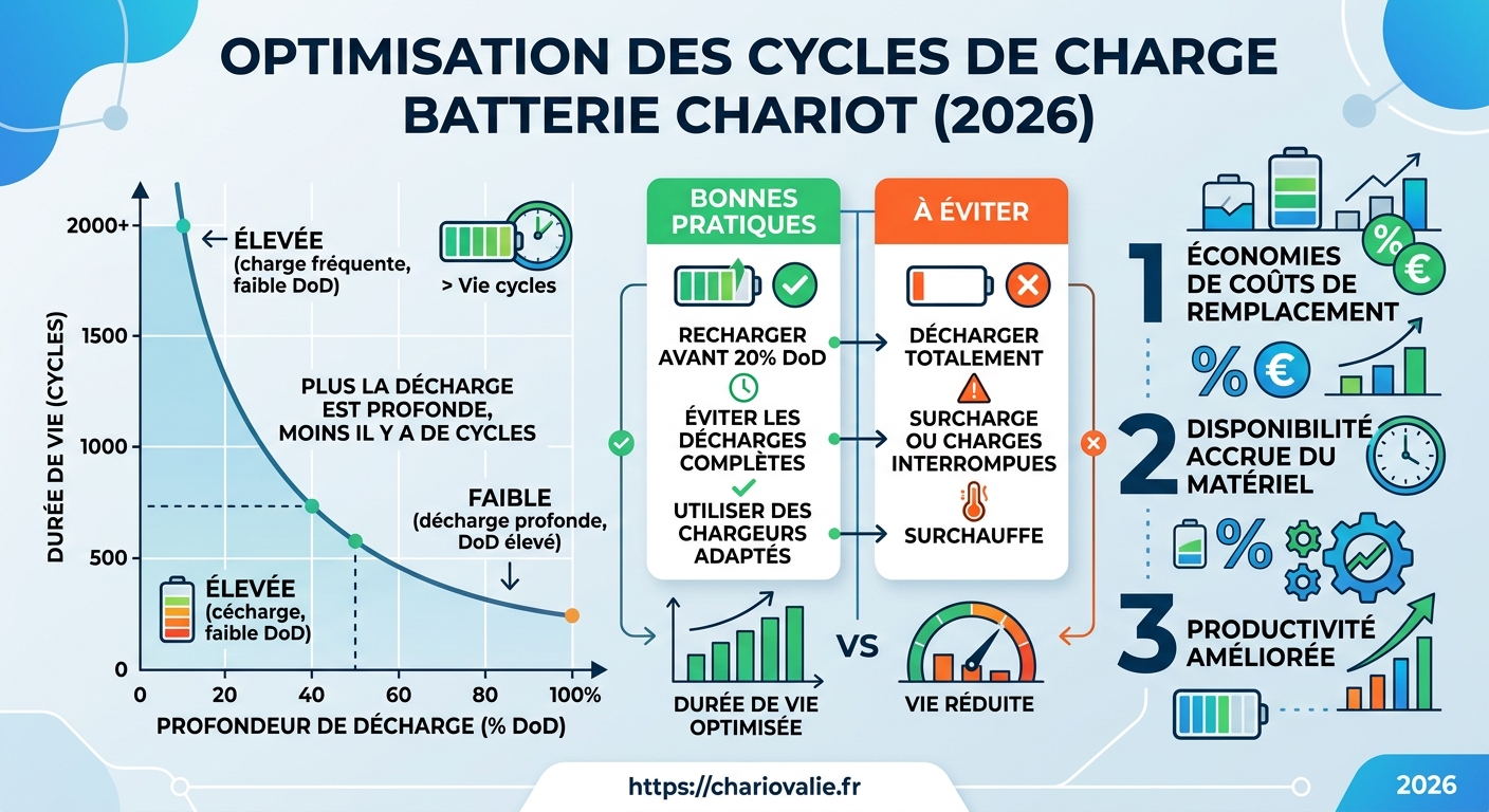 Cycles de charge batterie chariot : quelle durée de vie ? 4 Graphique comparant cycles de charge batterie chariot plomb-acide et lithium-ion