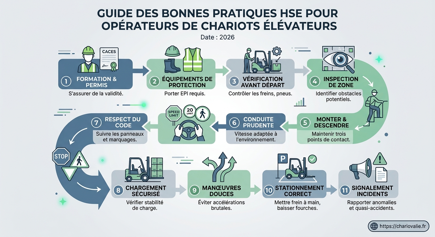 Étapes obligatoires pour l'opérateur de chariot élévateur en entrepôt en 2026