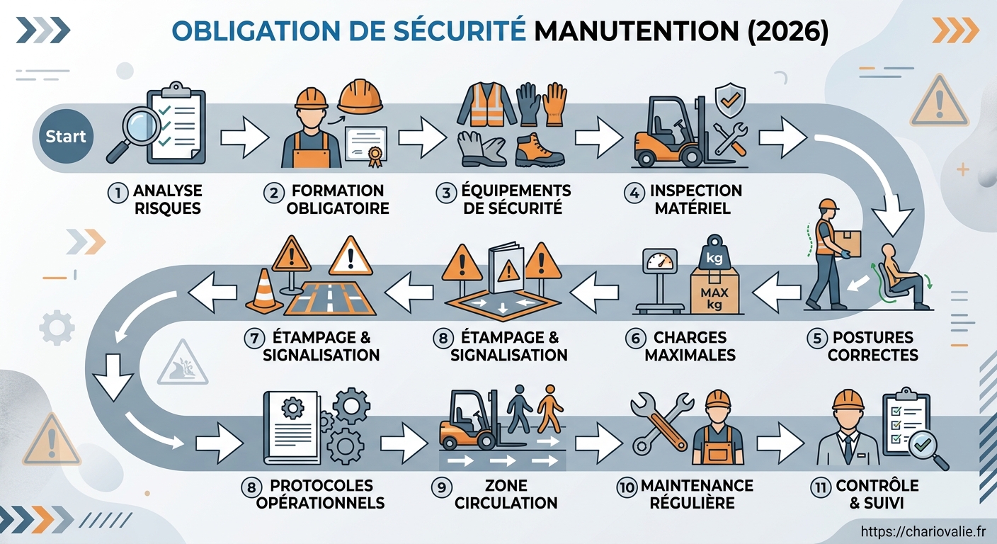 Obligation de sécurité manutention : Le guide employeur 3 Étapes obligatoires pour la sécurité en manutention en 2026