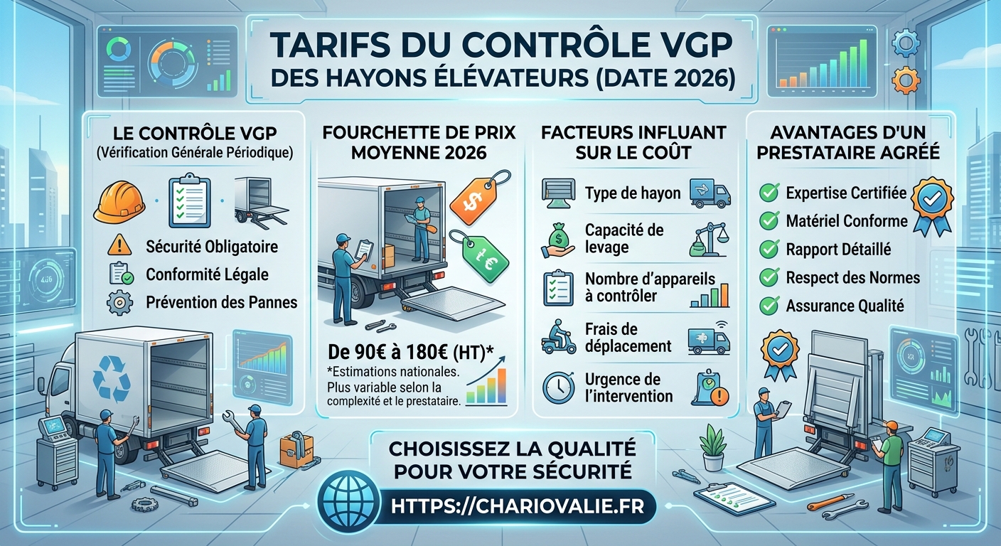 Schéma du processus et du tarif d'un contrôle VGP pour hayon élévateur en 2026