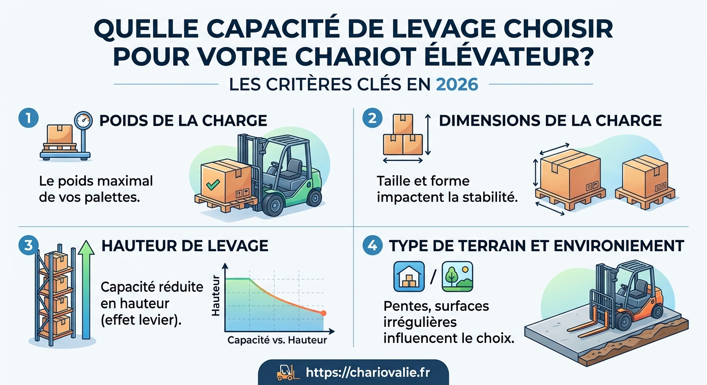 Graphique baisse capacité résiduelle chariot élévateur selon le centre de gravité