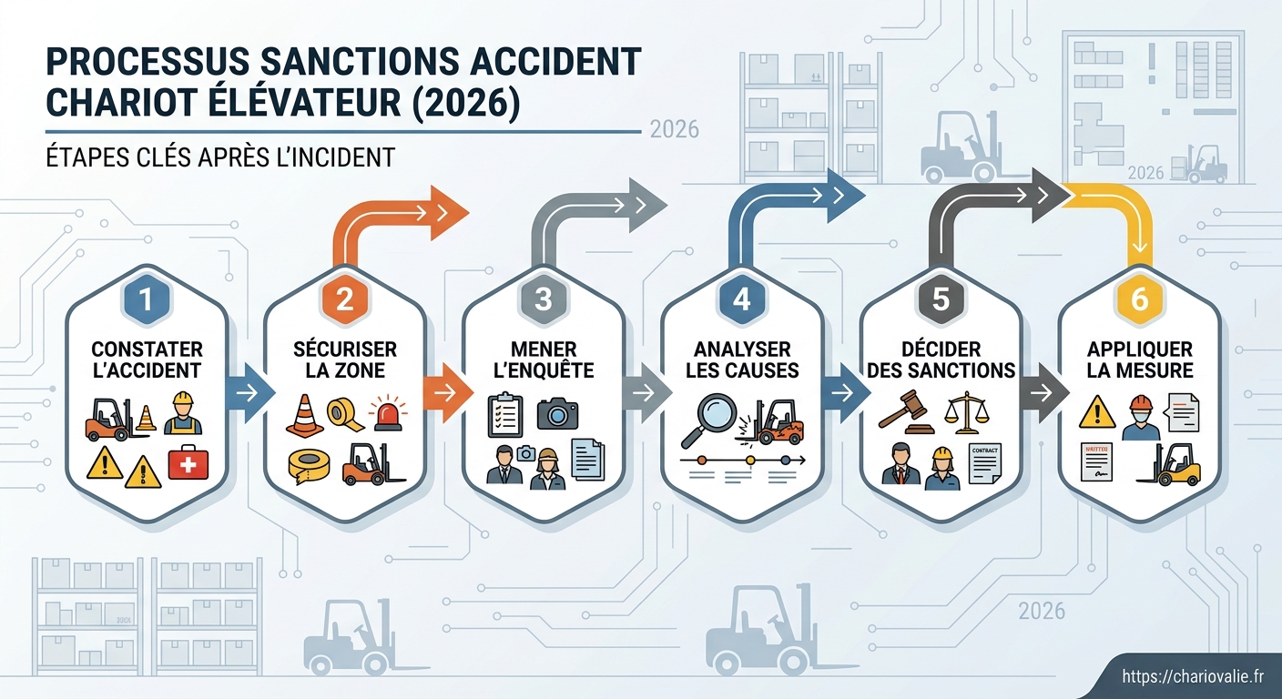 Schéma du processus suivant un accident de chariot élévateur