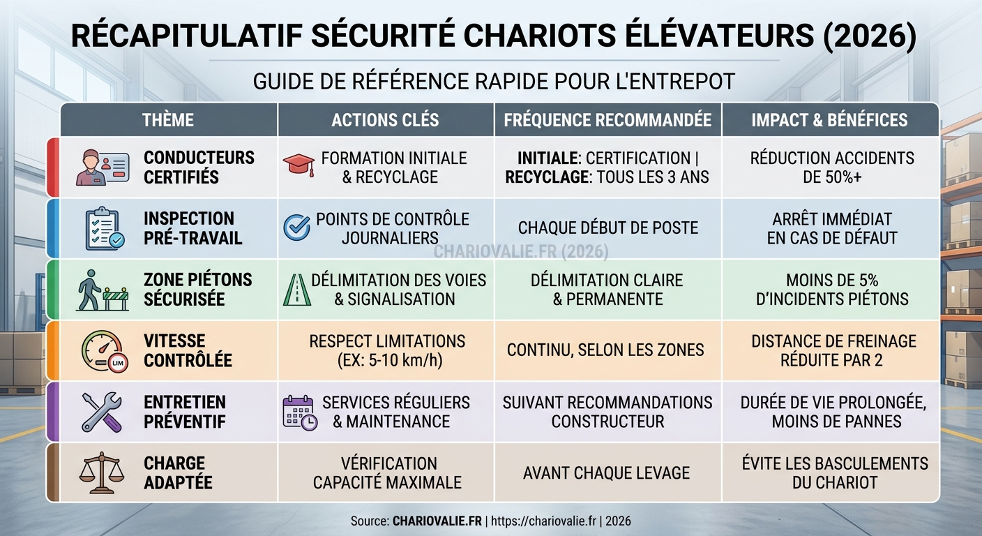 Comparatif des dispositifs de sécurité pour chariots élévateurs 2026