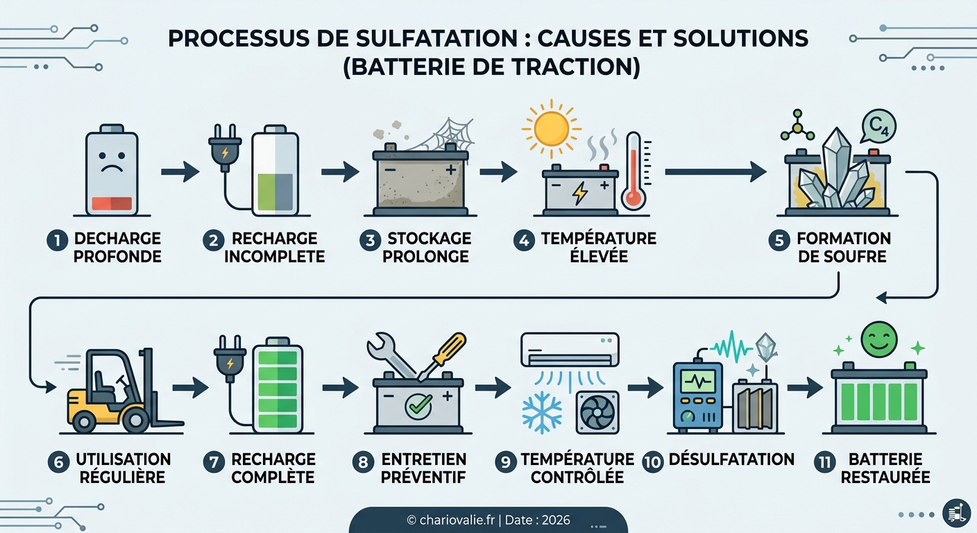 Protocole de désulfatation par impulsion électrique d'une batterie de traction