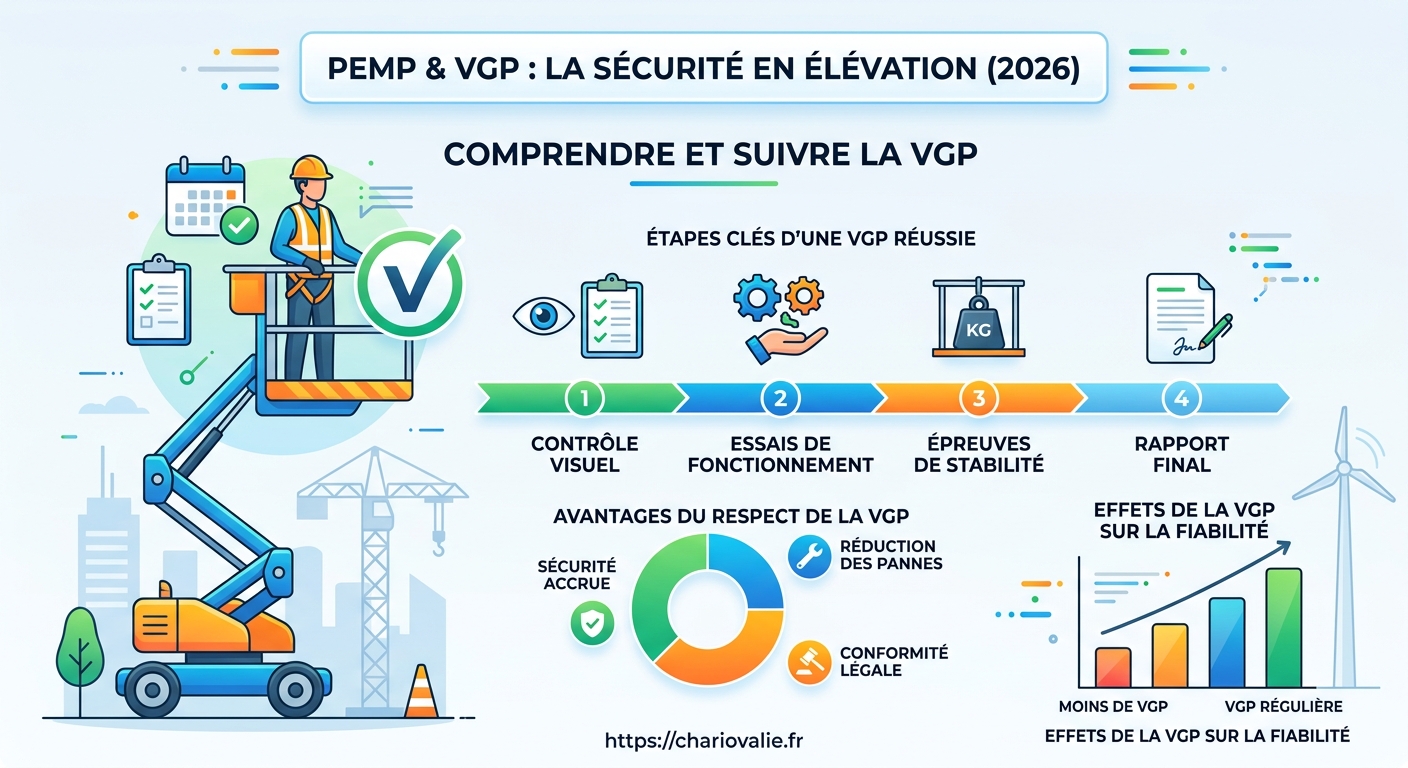 VGP Nacelle Élévatrice (PEMP) : Réglementation & Contrôle 6 Graphique de l'évolution du taux de conformité VGP nacelles élévatrices PEMP