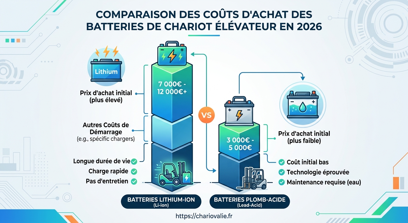 Prix Batterie Chariot : Plomb vs Lithium (TCO & ROI) 5 Graphique amortissement TCO batterie lithium et plomb chariot élévateur sur 5 ans