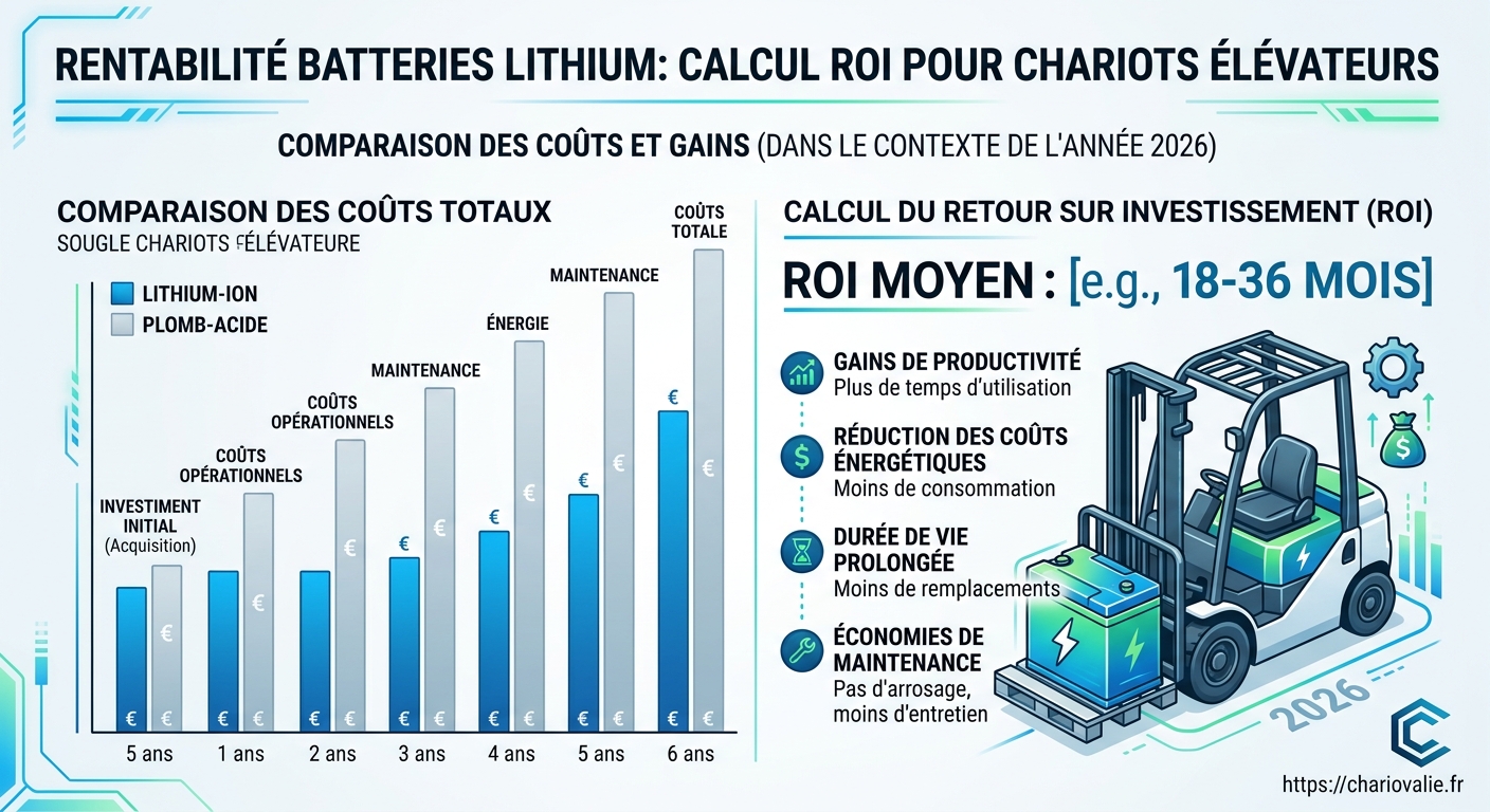 Comparaison du coût total de possession TCO plomb vs lithium sur 5 ans